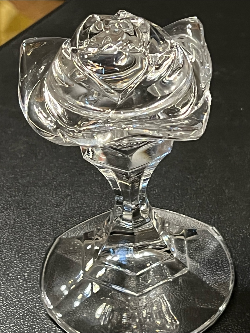 Vintage Clear Crystal Rose